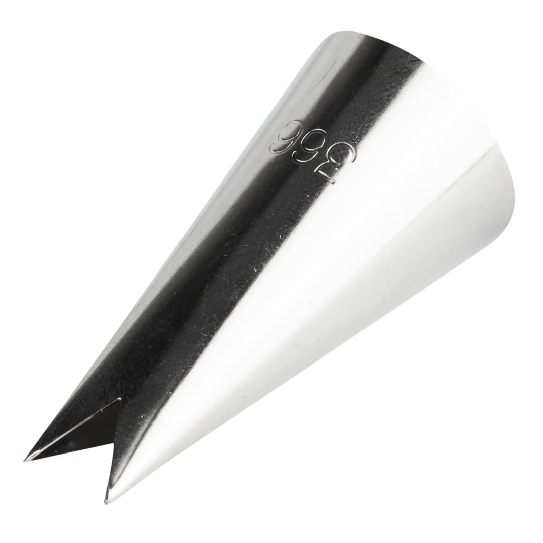 Restaurantware Pastry Tek Leaf Icing Tip 1 Reusable Piping Tip - #366 Dent-Resistant Stainless Steel Decorating Cake Tip Dishwas