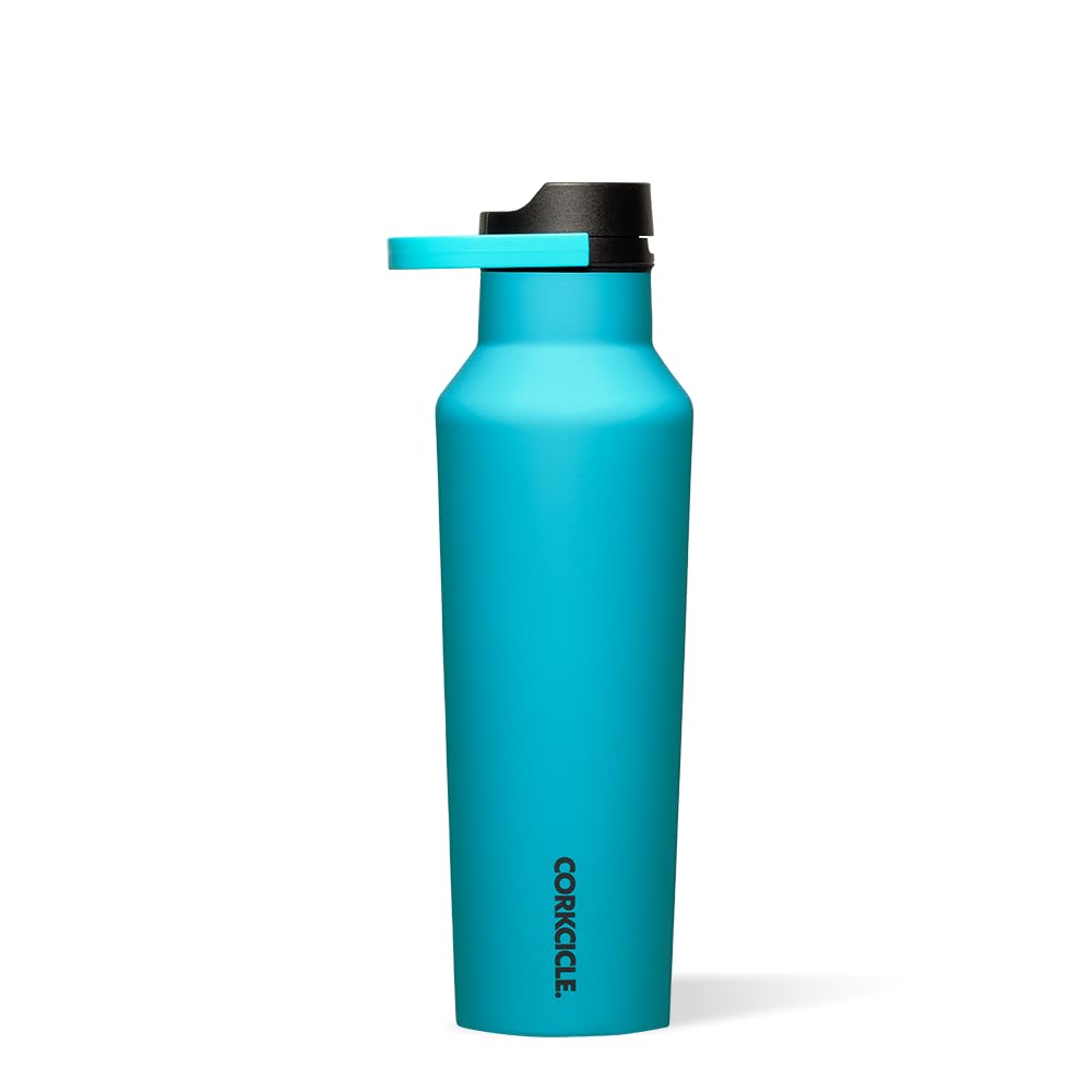Corkcicle Sport Canteen Insulated Tumbler, Capri Blue, 20 oz - Reusable Water Bottle Keeps Beverages Cold for 25 Hours & Hot 12 