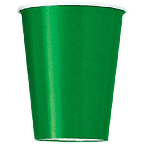 Premium Emerald Green Paper Cups Set - 9 Oz (14 Pcs) - Elegant & Eco-Friendly Party Drinkware - Perfect For Birthdays, Showers,