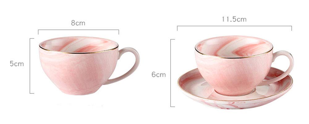 Fuyu Gold Edge Marble Ceramic Espresso Coffee Cup And Saucer Set Tea Cup