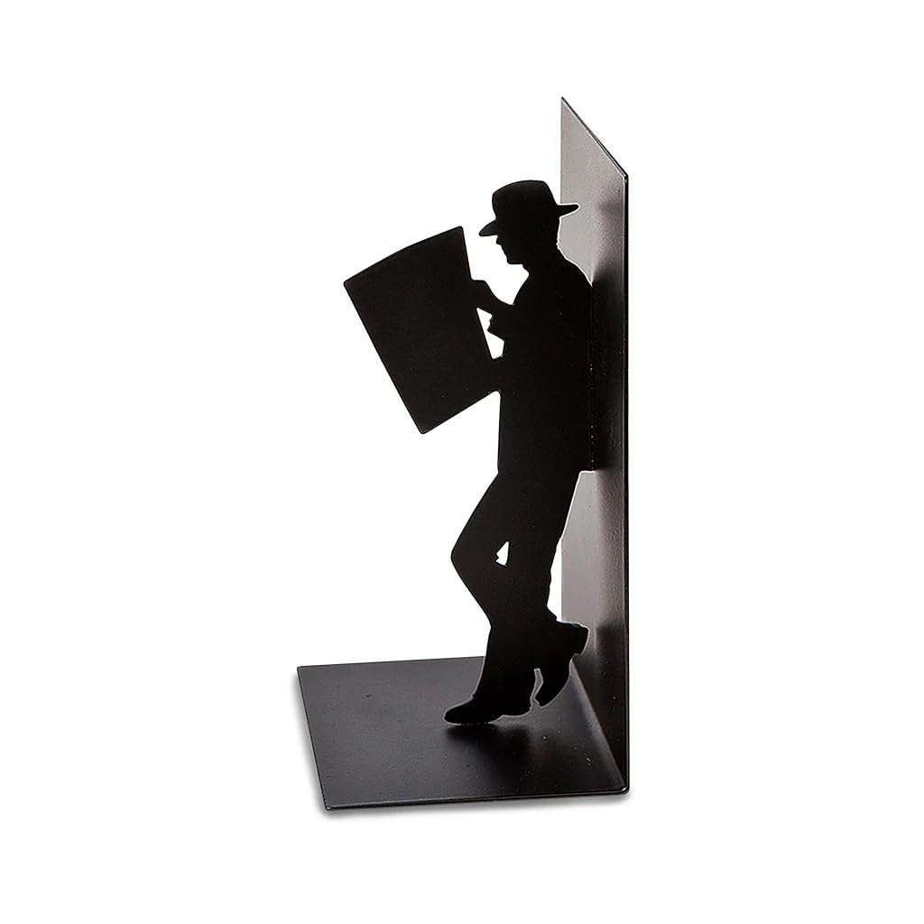 Balvi - The Reader Decorative Metal bookend in Black colour Original Design