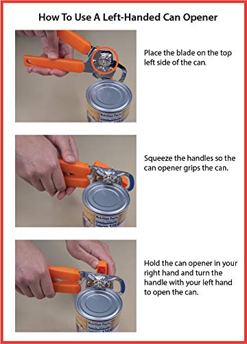 Lefty's Left Handed Manual Can Opener - Orange Handle, Model FBA_SF235OR