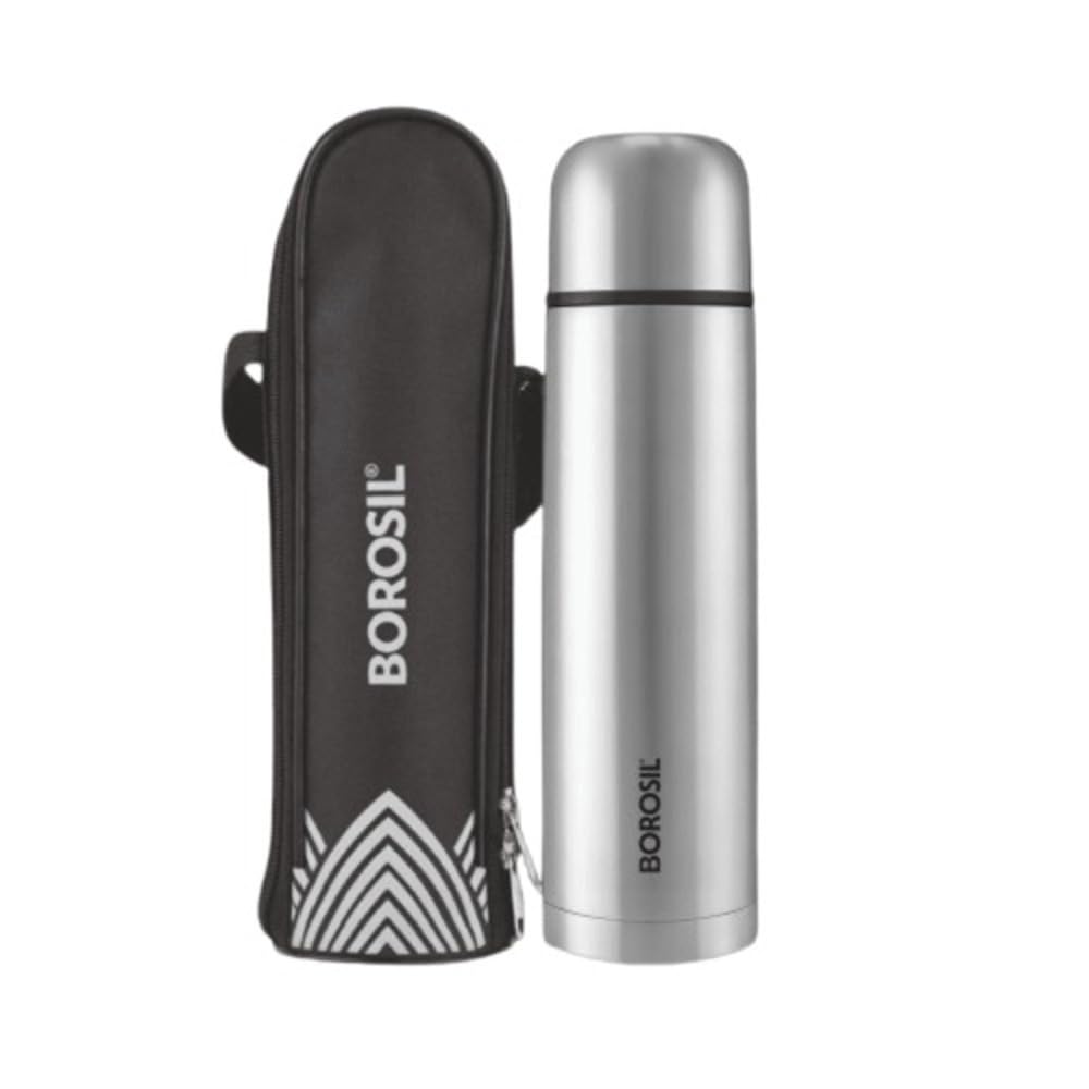 Borosil Hydra Thermo Stainless Steel Water Bottle | Double Wall Vacuum Insulated Flask | 24 Hours Hot And Cold | Bottle For Offi