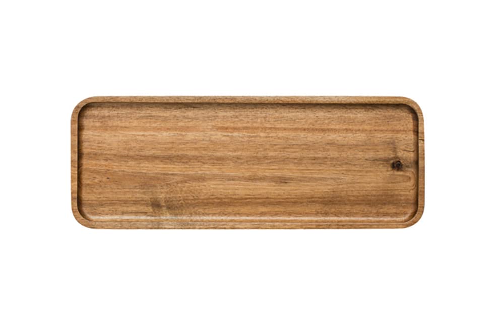 Homeimpel Wood Platter, 100% Natural Wood, Durable, 11 X 4.1 X 0.6 Inches, Acacia, Serving Tray For Food, Dessert, Salad, Cookie