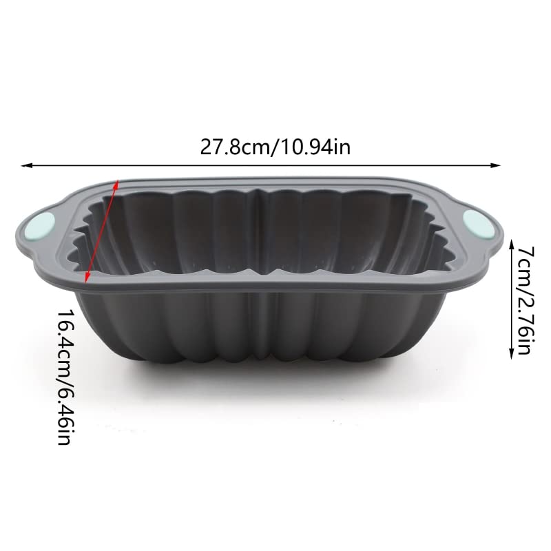 Food Grade Steel Ring Silicone Toast Cake Tray Cake Bread Baking Molds,Rectangle Cake Mold 3D Cake Mold Baking Loaf Tool Pastry