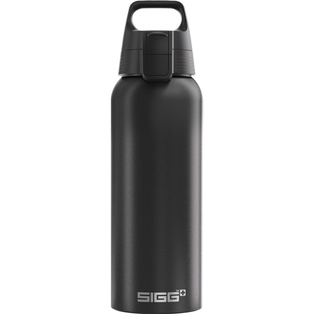 SIGG  Aluminum Water Bottle  WMB Pathfinder Black  ClimatePartner Certified  Suitable for Carbonated Beverages  Leakproof &