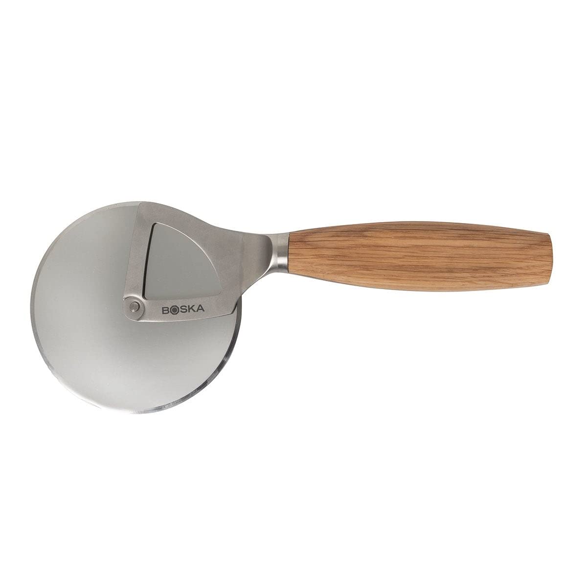 Boska Stainless Steel Pizza Cutter - Oslo Multifunctional Pizza Wheel Cutter - Handheld Food Slicer - Silver Non-Stick Roller -