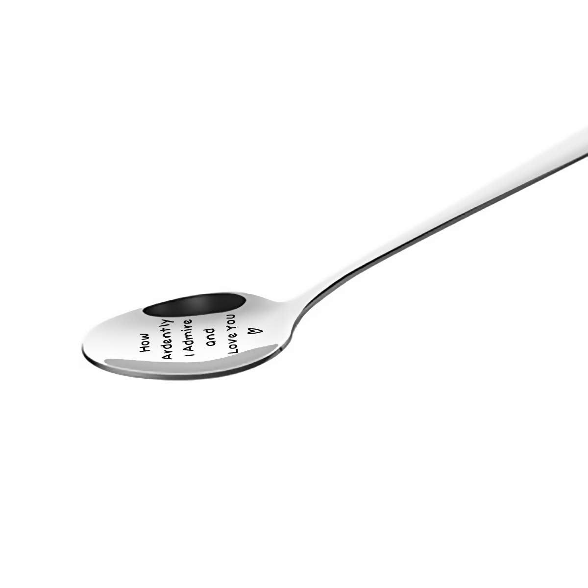 Jane Austen Gifts For Women Men - Funny Coffee Spoon Engraved Stainless Steel - How Ardently I Admire And Love You Spoon Gift Fo