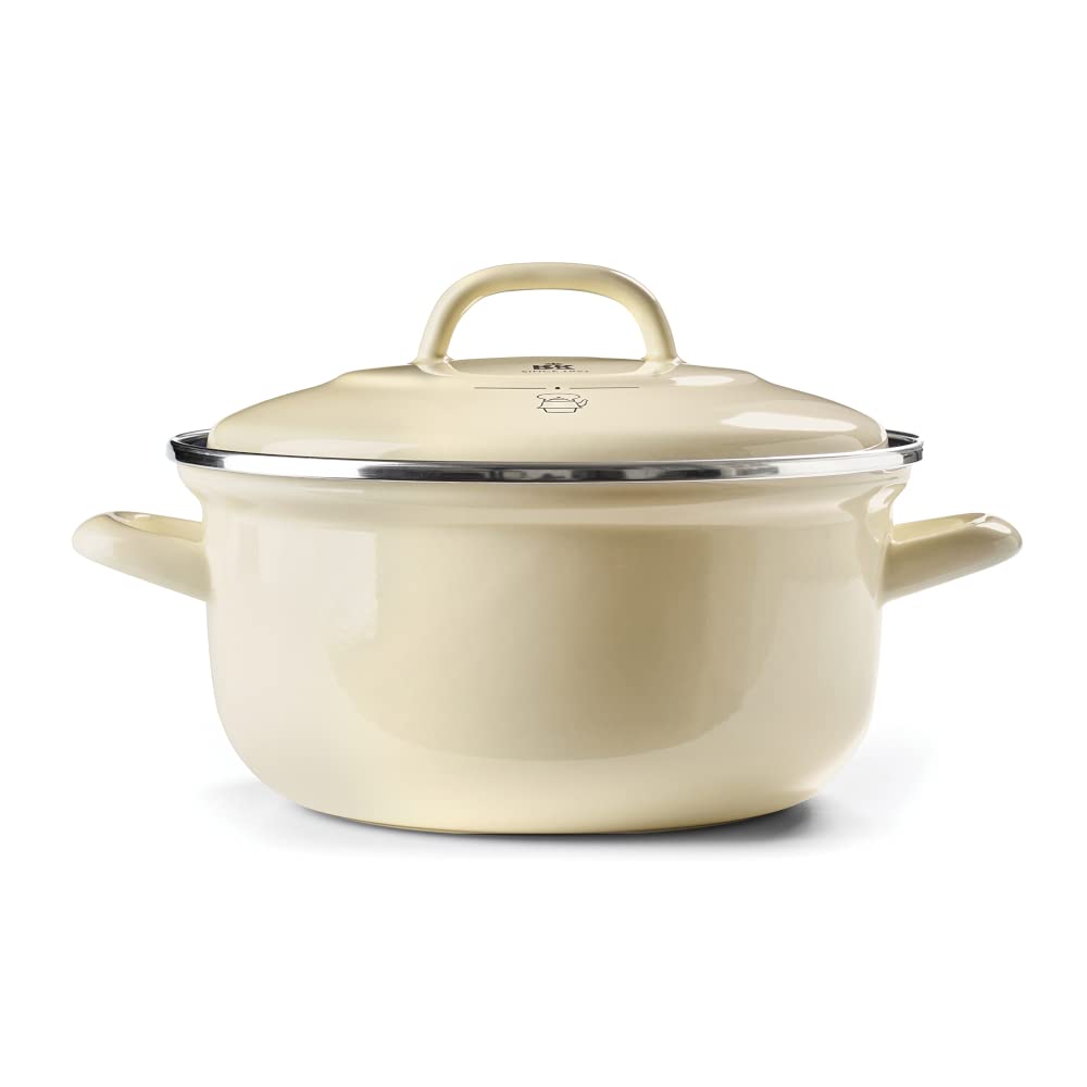 Bk Indigo Dutch Heritage Round German Enamelled Casserole With Lid With Pfas-Free Ceramic Non-Stick Coating, 26 Cm/5.2 Litre, In