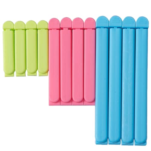 Hllmx 12 Pcs Plastic Sealing Clip, Fresh-Keeping Clip, Packing Bag Clip, Sealing Clip, Food Bag Clip, Storage Clip, Suitable For