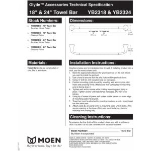 Moen Yb2318Bn Glyde 18'' -Towel Bar, Brushed Nickel
