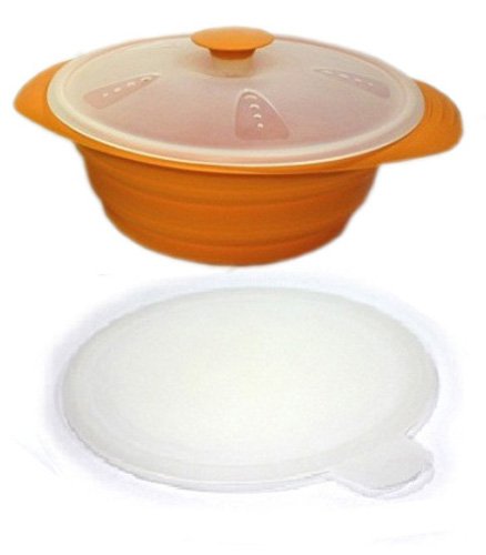silicone folding casserole orange
