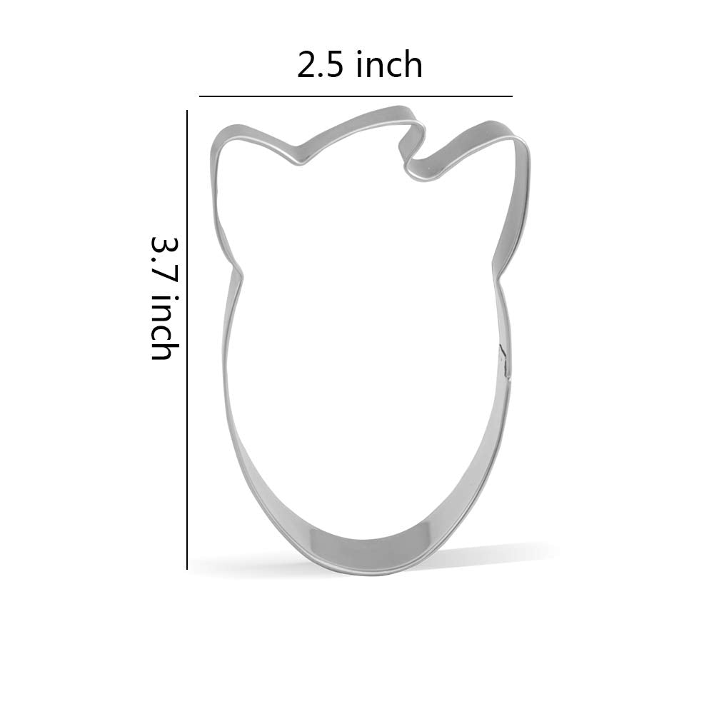 3.7 Inch Horse Face Cookie Cutter - Stainless Steel