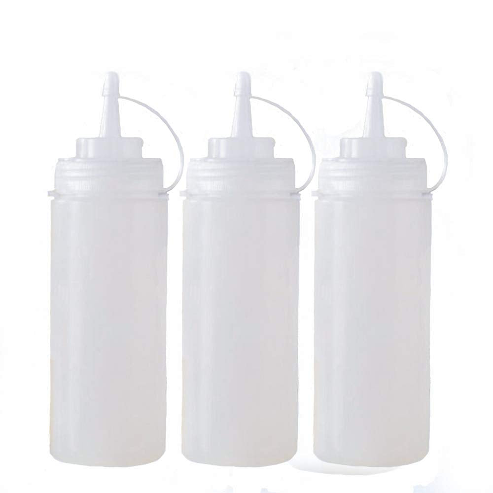 Eorta 3 Pack Plastic Squeezable Bottles With Tip Caps Squirt Condiment Containers, 32 Ounces Dispensers For Ketchup Mustard Sauc
