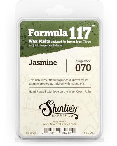 Shortie's Candle Company Pure Jasmine Wax Melts - 1 Highly Scented 3 Oz. Bar - Made with Essential & Natural Oils - Flower & Flo