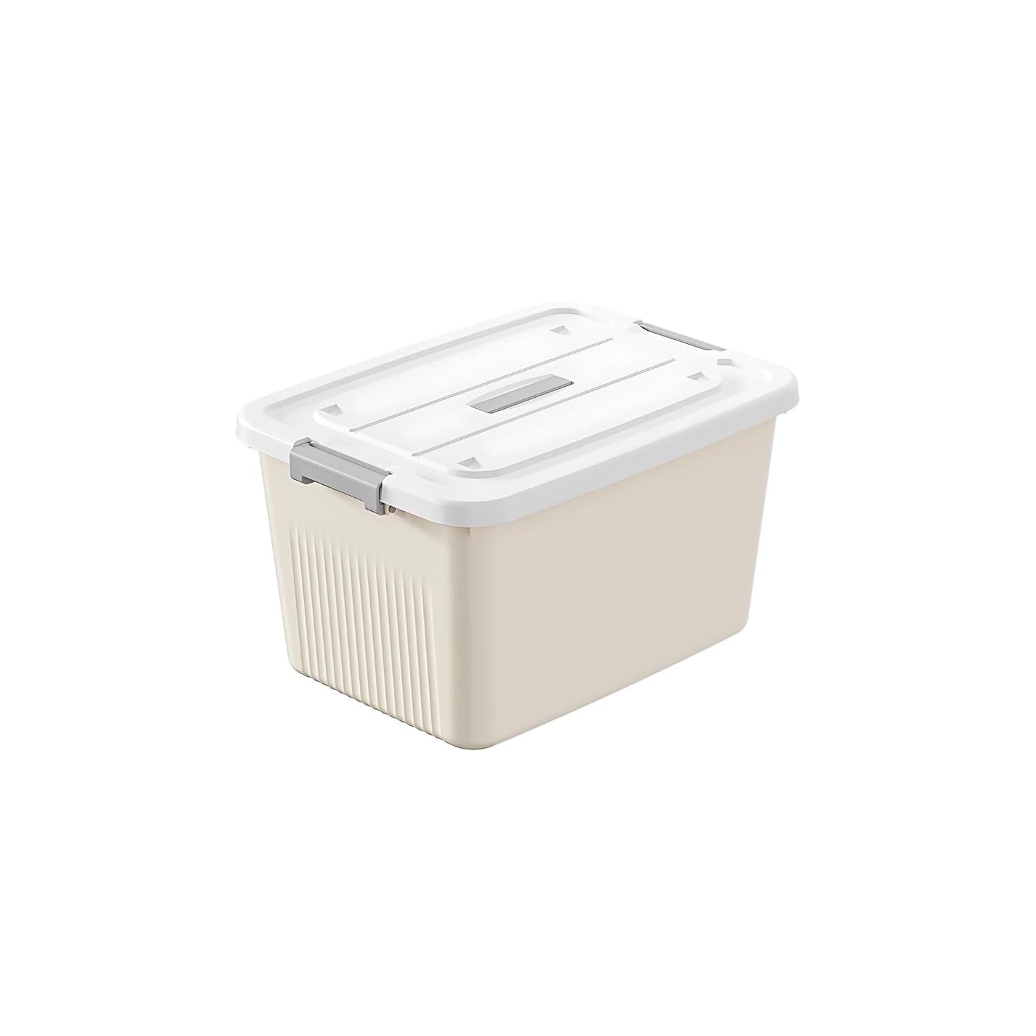 Seedware Plastic Storage Box With Lid, Stackable Multipurpose Organizer Bin With Locking Clips For Clothes, Toys, Kitchen, Bedro