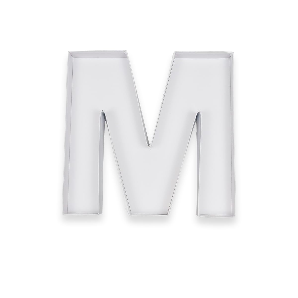 Manoczy 10 M or W Shaped Cardboard Letter Mache Chocolate Sweets Candy Container Box (White,M or W )
