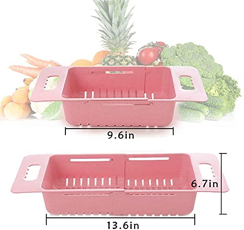 Inditradition Over The Sink Expandable Colander For Fruits, Vegetables, Dish, Utensils | 24-34 Cm, Assorted Colour (Plastic)