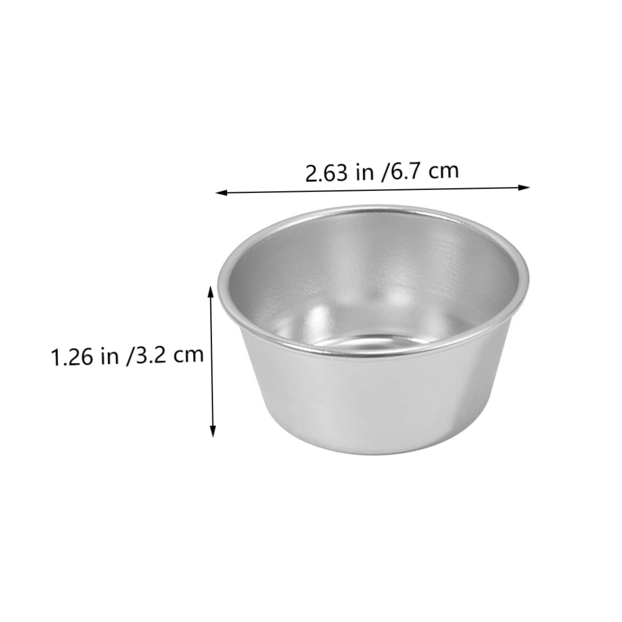 Cabilock 6Pcs Pudding Cup Circle Cake Pan Mini Baking Pans Stainless Steel Muffin Pan Single Cupcake Pan Pudding Molds Cups Egg
