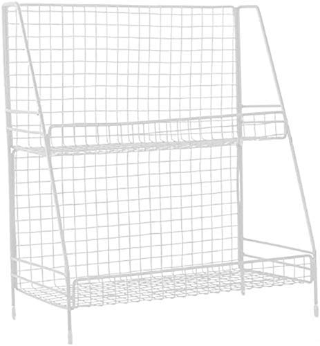 Indian Decor. 28551 2Tier Metal Wire Basket Storage Container Countertop Shelf For Kitchenware Bathroom Cans Foods Spice Office