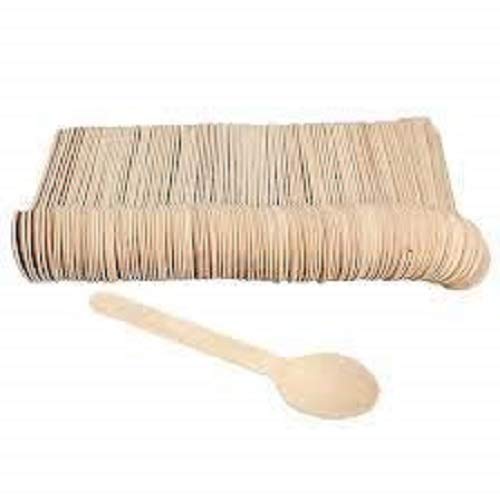 Shaktiman Yorgi India Disposable Wooden Spoon, Suitable For Lunch Dinner Snacks, 16 Cms/6.4 Inch Length - Pack Of 100