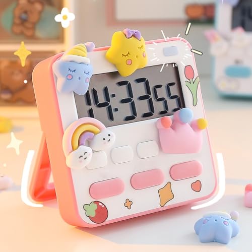Wolpin Digital Kitchen Timer & Stopwatch With 3D Stickers Countdown Large Digits, Loud Alarm, Magnetic Stand For Cooking | Bakin