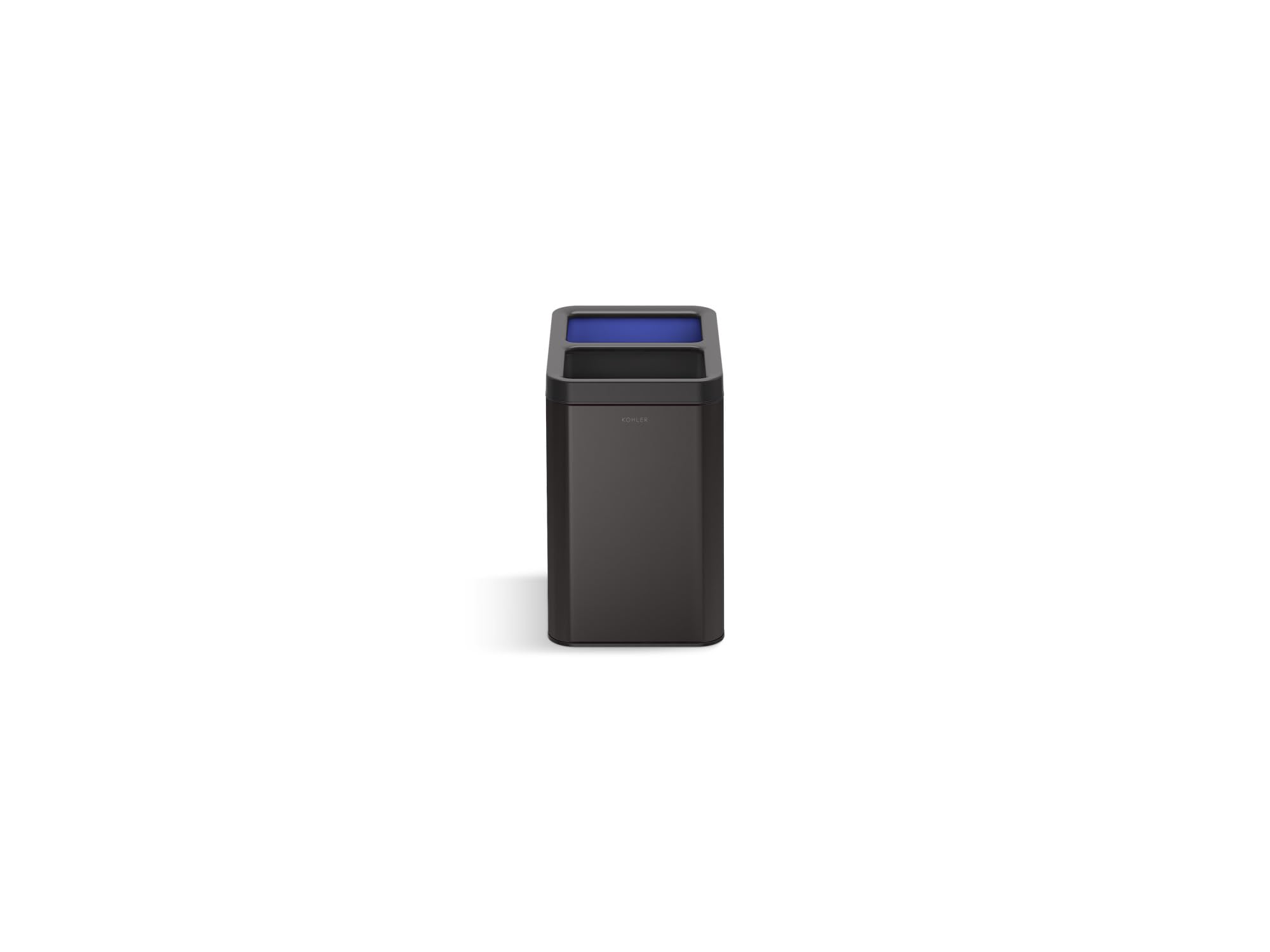 Kohler K-31315-Bst 22-Liter Dual-Bin Open-Top Trash Can, Black Stainless Steel