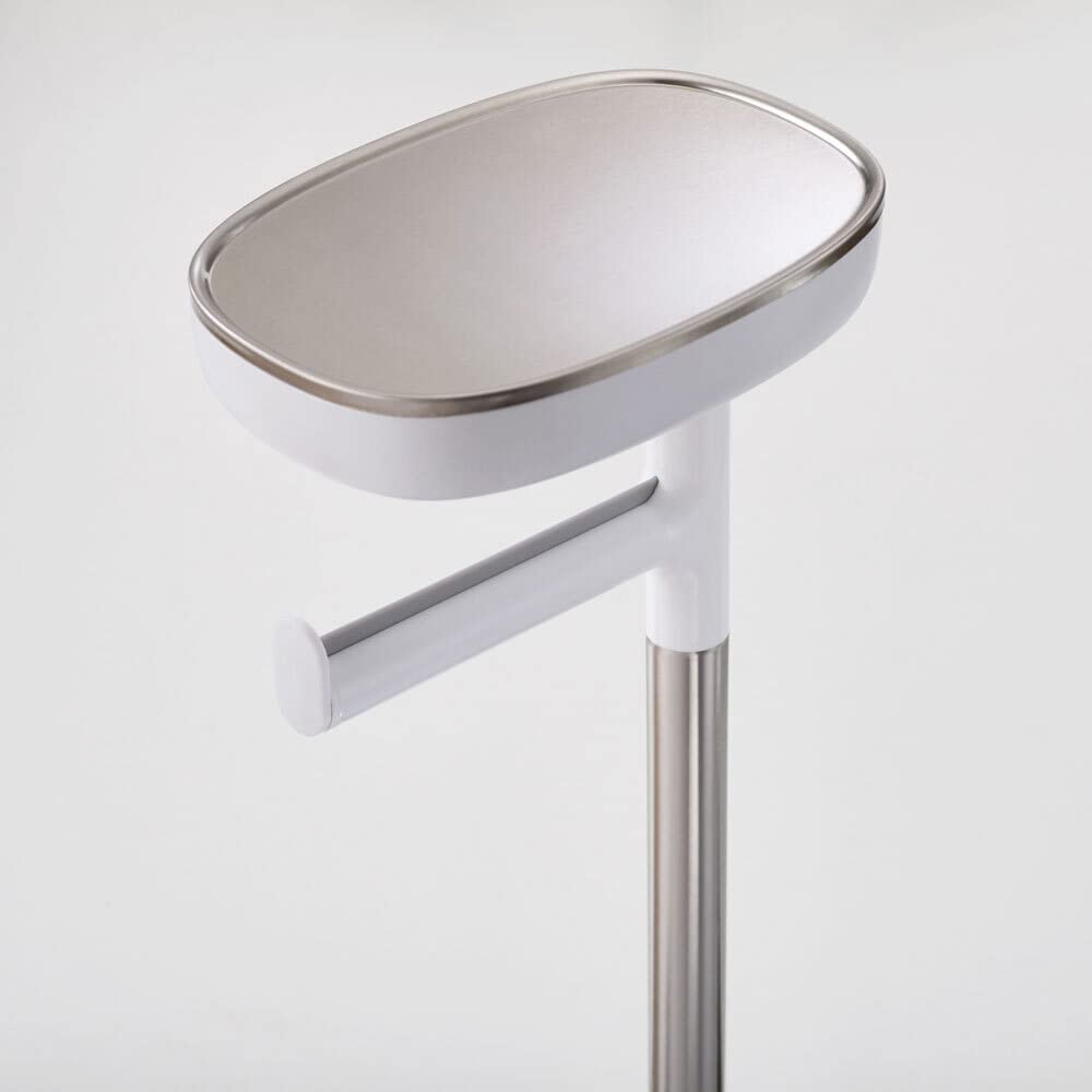Joseph Joseph 70518 EasyStore Butler Toilet Paper Holder Stand and Spare Roll Storage with Shelf and Drawer  Stainless Steel