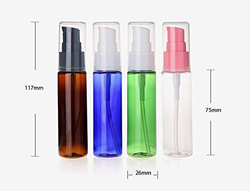SYBL 6Pcs 30ml Plastic Lotion Pump Bottles, Brown, Refillable Travel Containers for Toiletries and Cosmetics