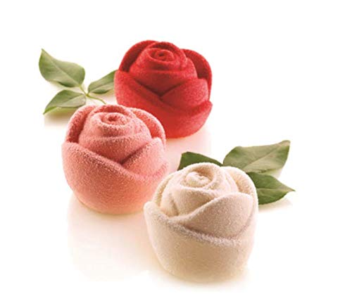 Silikomart Silicone Mould, White, Rose Size: Diameter 70 Mm, Height 55 Mm, Volume 6 X 145 Ml
