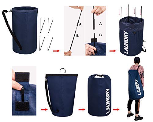 Wowlive Extra Large Foldable Laundry Bag Durable Laundry Basket Collapsible Laundry Hamper Backpack Laundry Linerdirty Clothes H
