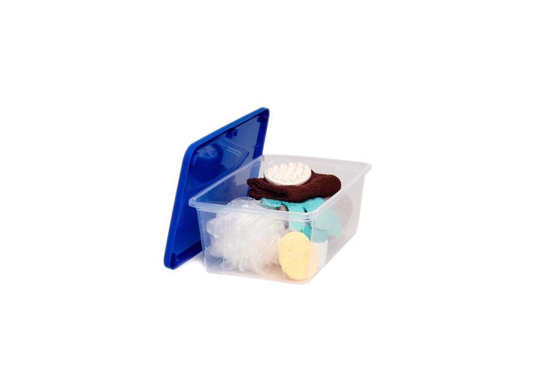 TOTE CLR/BLU LID 6QT