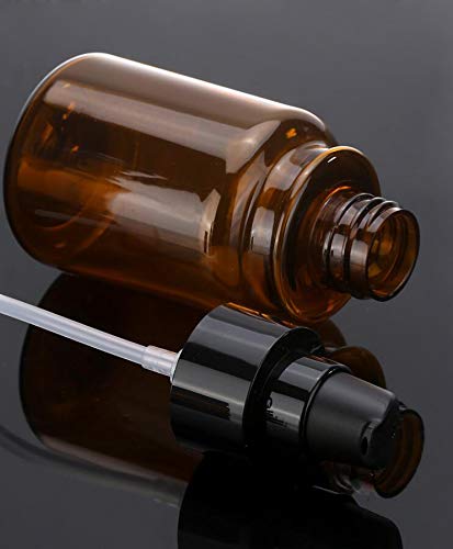 2PCS 80ML/2.7OZ Amber Plastic Empty Pump Bottles Refillable Cosmetic Remover Oil Container Makeup Sample Case Storage Reusable Facial Care Vessel Emulsion Dispenser for Emulsion Essence Body Wash