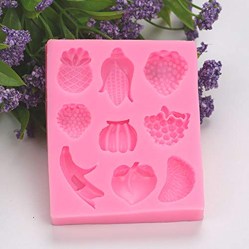 Tone Fun 2 Pcs Mini Apple Plant Fruit Shape Banana Grape Strawberry Peach Orange Corn For Diy Cake Fondant Baking Homemade Cupca