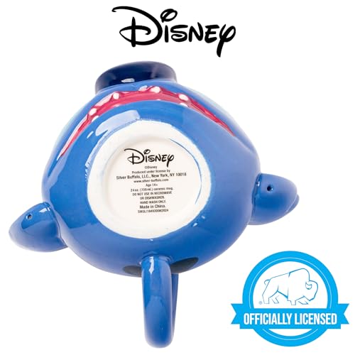 Silver Buffalo Disney Lilo and Stitch Ceramic 3D Sculpted Mug Featuring Stitch, 20 Ounces
