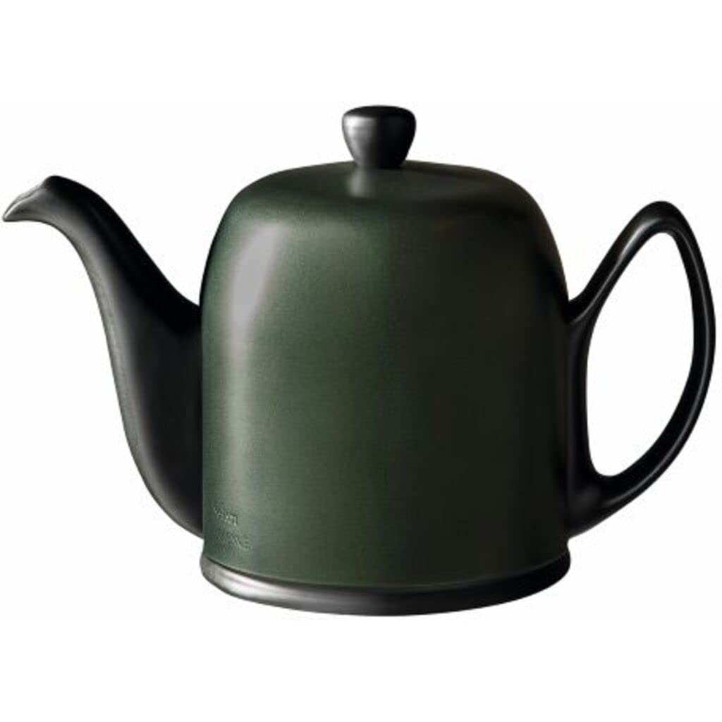Degrenne | Luxury French Tea Pot | Salam Collection | 6 Cups | Black With Emerald Lid