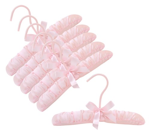 Only Hangers 10'' Pink Baby Satin Padded Hangers - Pack Of (6)