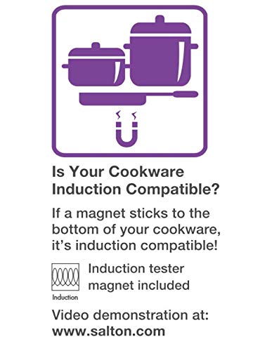 Salton Id1350, Induction Portable Electric Cooktop, 2.5''X11.3''X14.8'', Black