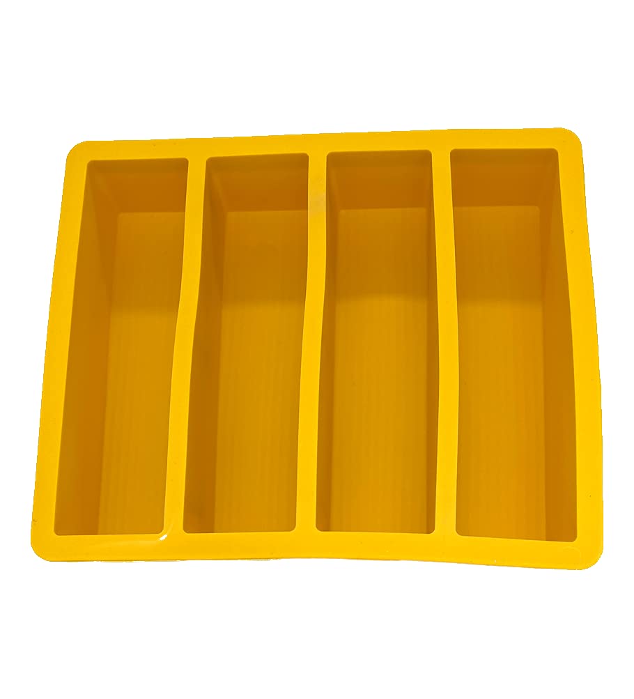 Pen Kit Mall - 4 Cavity Oversized Yellow Silicone Pen Blank Resin Casting Mold 1 3/8 Wide X 5 1/8 Long X 1.38 Deep