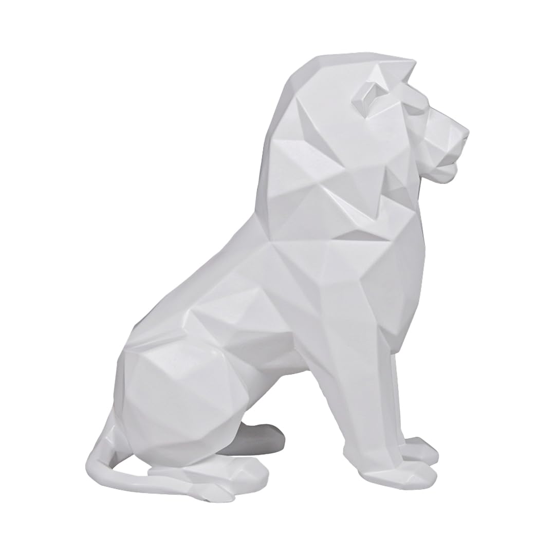 Artarium Geometric Sitting Lion Decorative Showpiece For Home Decor Office Decor Animal Figurines Gifts Antique Design (Sitting 