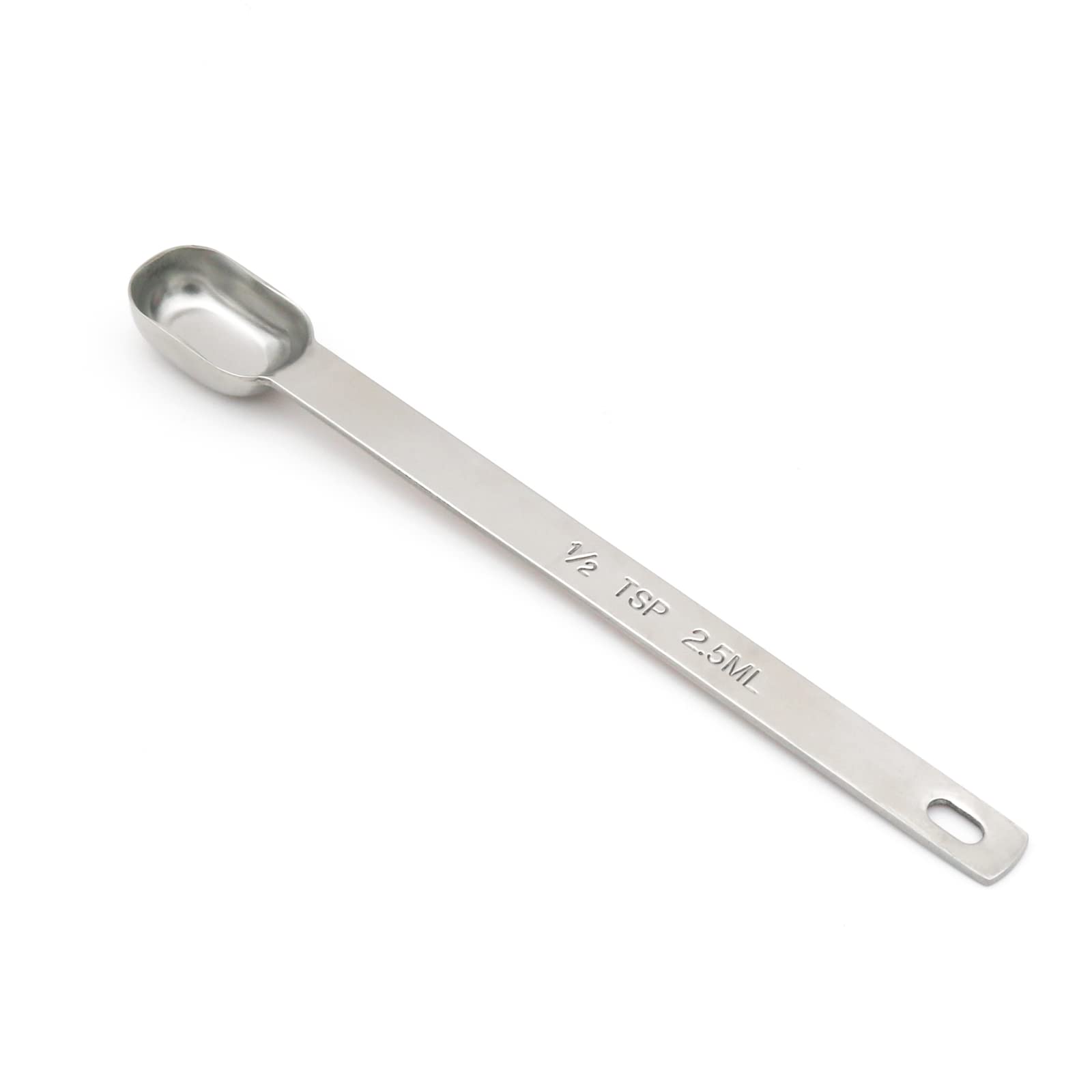 BERYLER 1PCS 1/2tsp (1/6tbsp, 2.5ml) Single Measuring Spoon, Stainless Steel Long Handle Individual Teaspoons Only