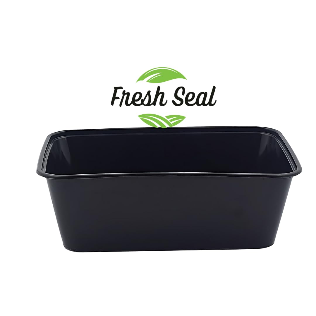 Fresh Seal Reusable Rectangle Plastic Food Storage Containers With Lids- Fridge, Microwave Safe- Ideal For Food Delivery, Kitche