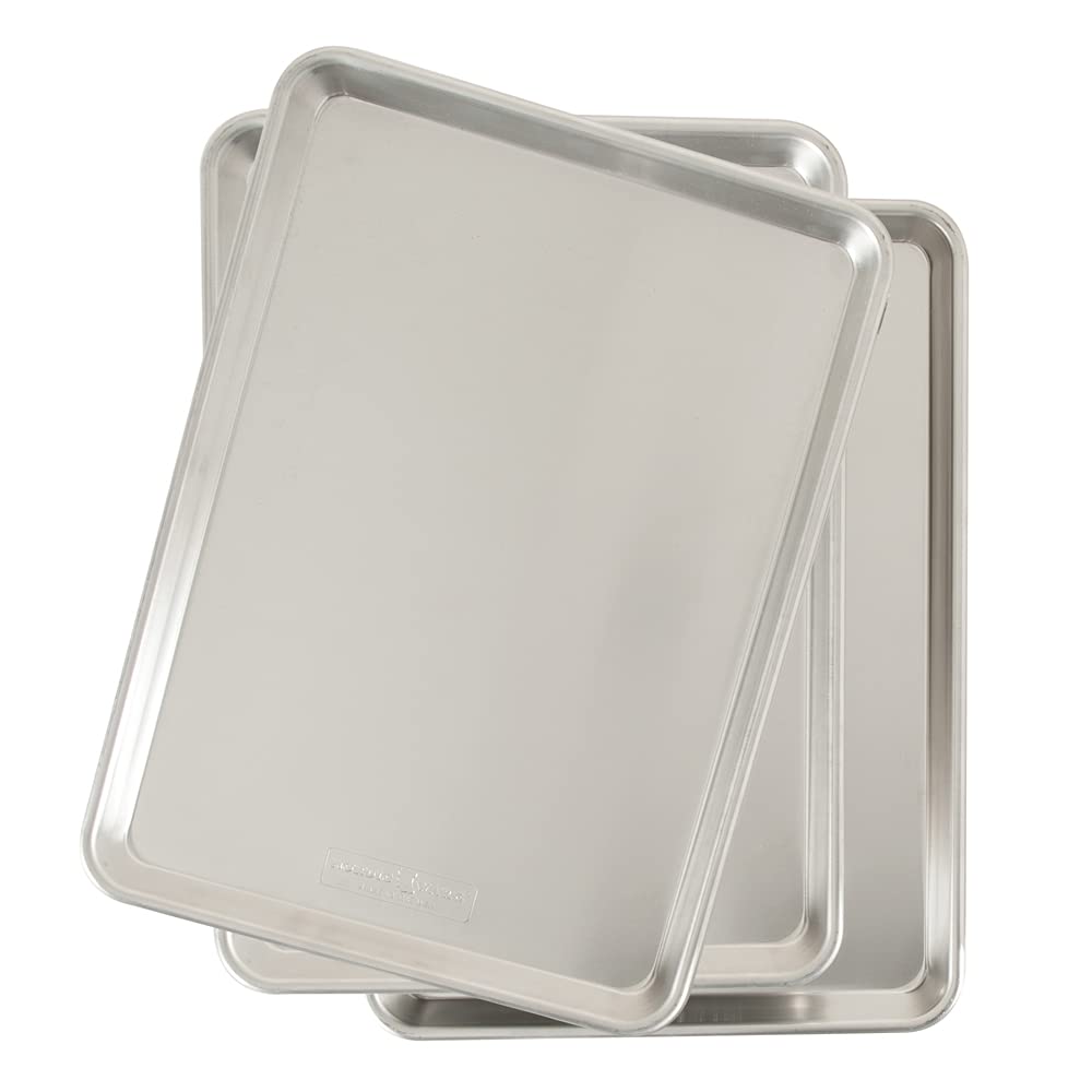 Nordic Ware Natural Aluminum Commercial Bakers Half Sheet (3 Pack) - Silver