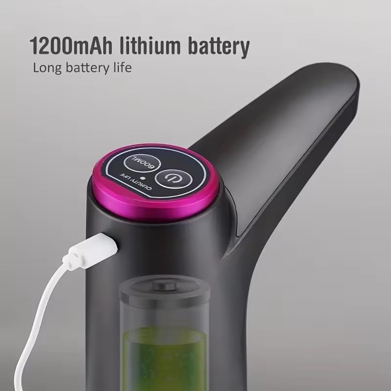 USB Rechargeable Water Dispenser with Detachable Base for 5 Gallon Bottles - Portable Dispenser with 1200mAh Battery - Smart and