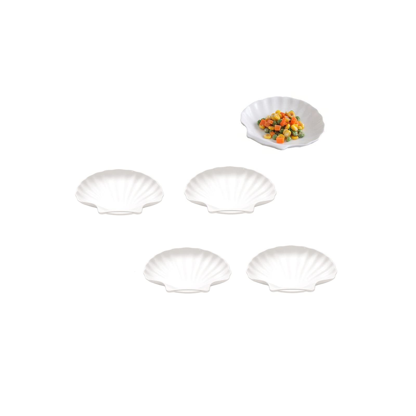 Leoyoubei Sauce Dish,Dip/Dipping Bowls Set Of 4, 5'' White Porcelain Dipping Sauce Bowls/Dishes For Sushi Tomato Sauce, Soy Sauc