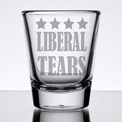 Alankathy Mugs Sandblast Etched Liberal Tears Shot Glass Set Donald Trump United States Of America Republican Democratic Party (