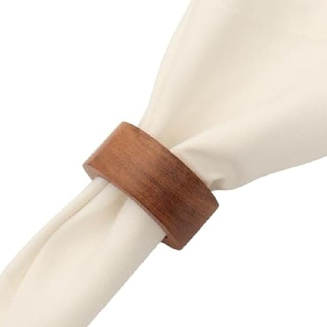 ARN CRAFT Wooden Napkin Ring for Weddings Dinner Parties or Every Day Use (Set of 12  Plane)