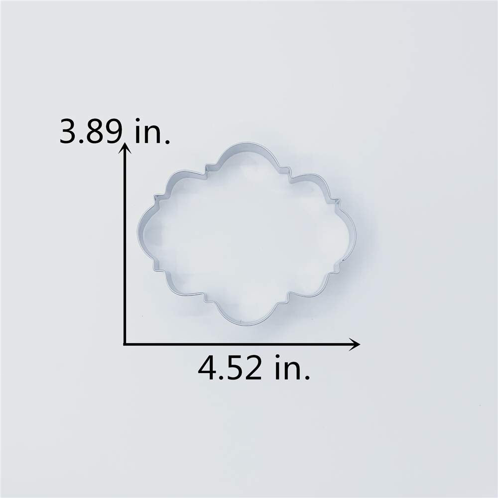 Liliao Big Oval Plaque Cookie Cutter - 4.5 X 4 Inches - Stainless Steel