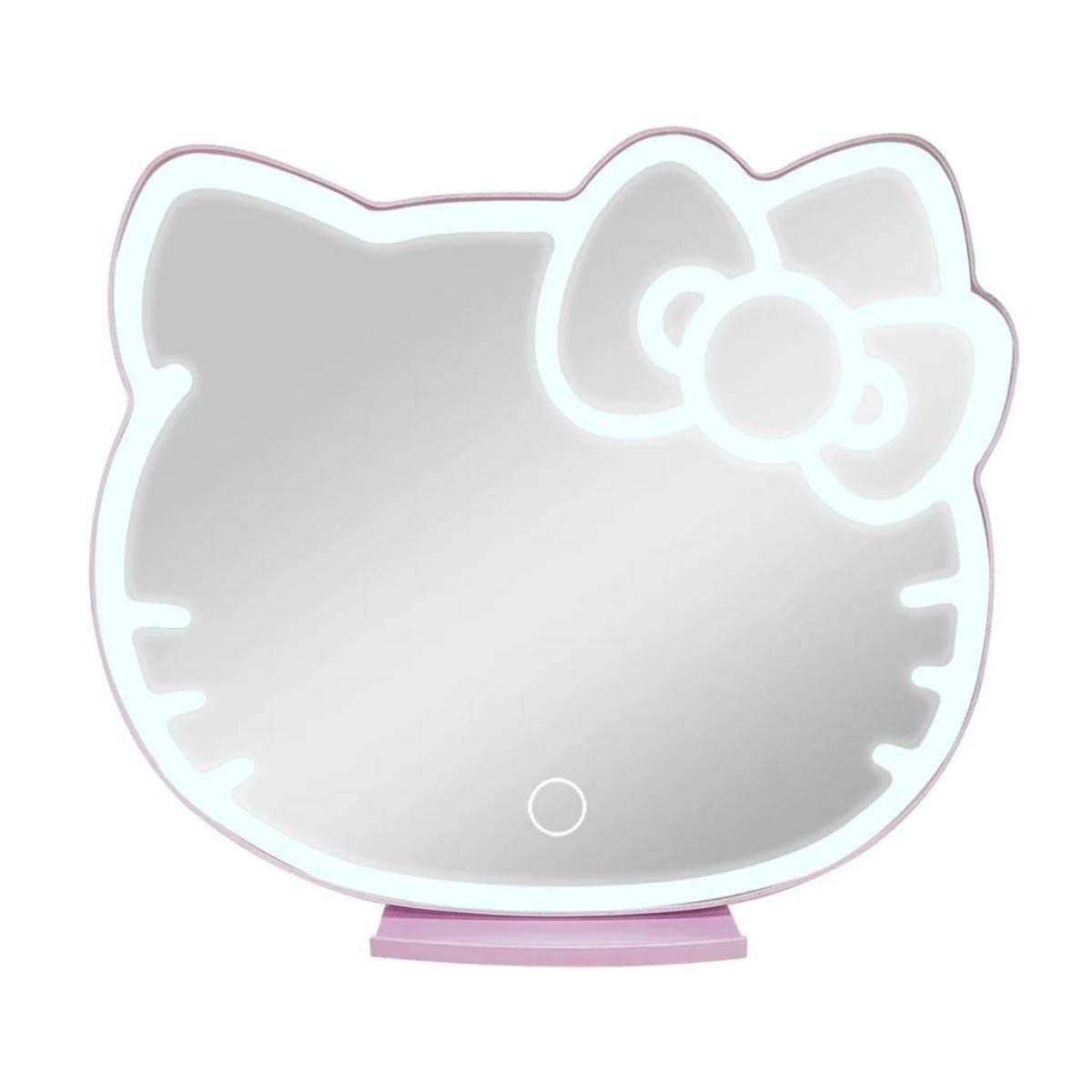 Impressions Vanity Supercute Hello Kitty Tabletop Desk Mirror With Lights And Touch Sensor Switch, Adjustable Tri Tone Led Light