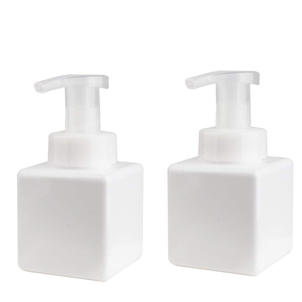 Uujoly Foaming Soap Dispenser, 250Ml (9Oz) Refillable Pump Bottle For Liquid Soap, Shampoo, Body Wash (2 Pcs) (Small White)